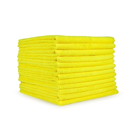 Monarch Brands Microfiber Cloths - 16in x 16in, Yellow, 180PK M915100Y-CS